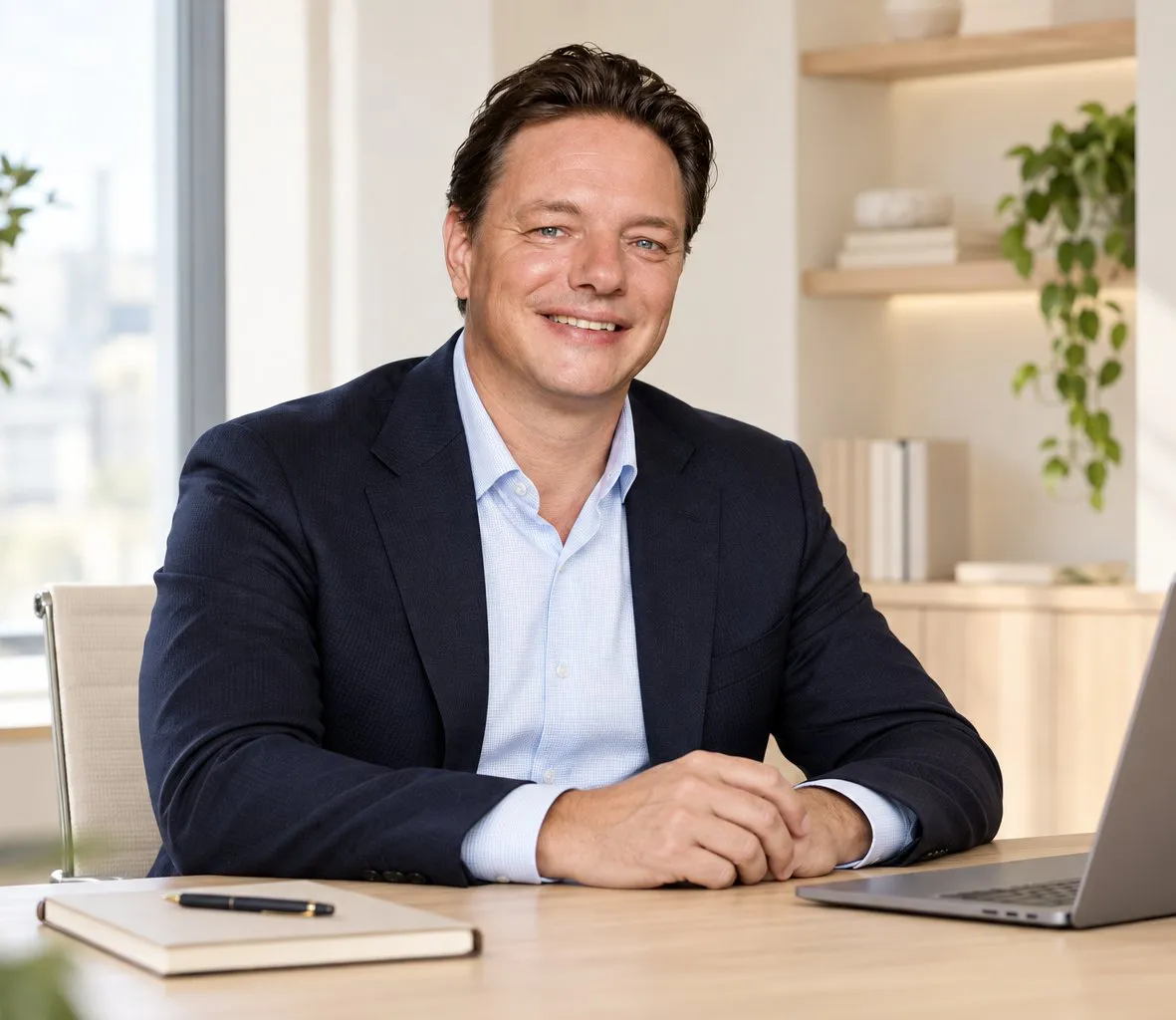 Jesse Hartgring aan zijn bureau